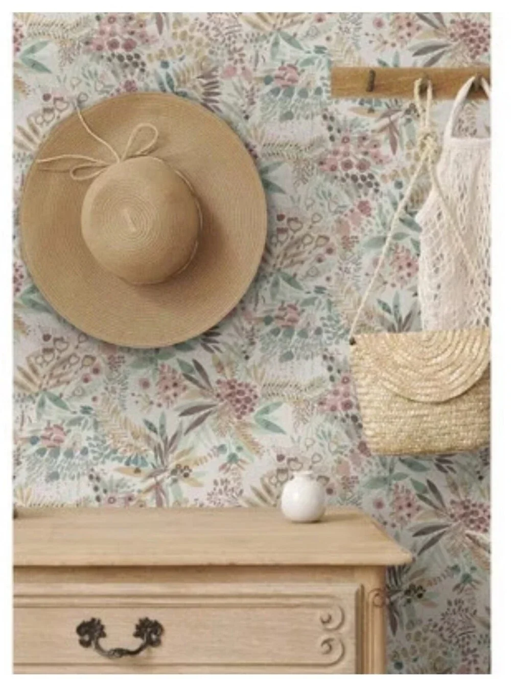 NuWallpaper Teal Peach Naupaka Peel and Stick Wallpaper